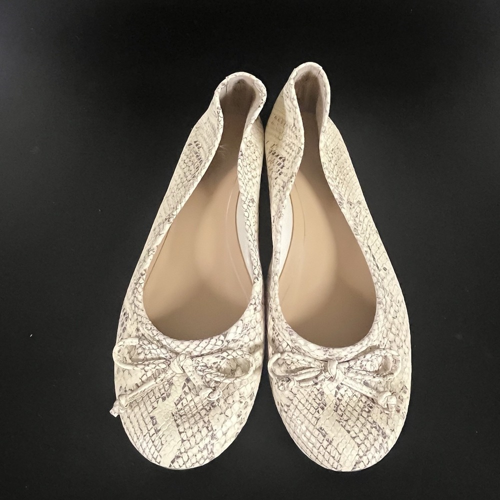Vionic Callisto Women's Flats 8M Cream Snake Skin ‎ Animal Print Orthopedic